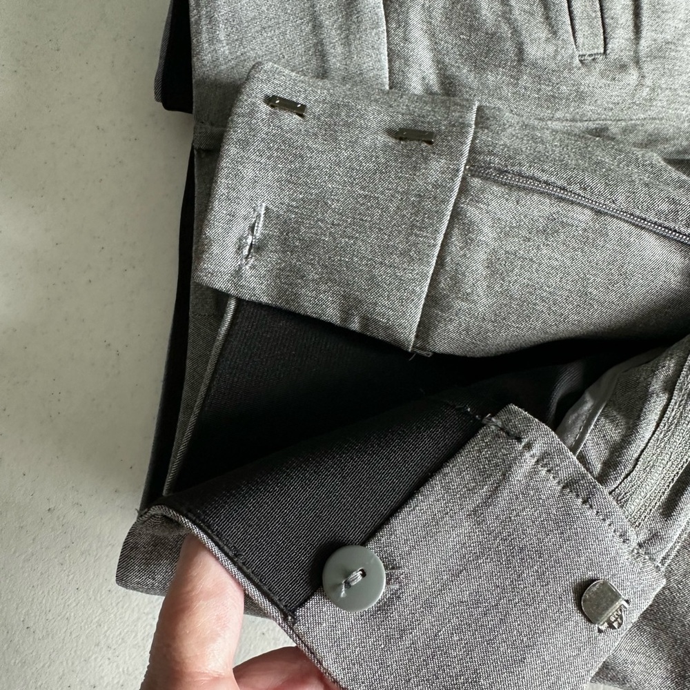 Lane Bryant Wide Leg Capri Pants in Charcoal Gray with Button Detail - Picture 5 of 7